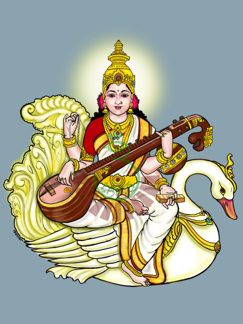 Sarasvati on Hamsa